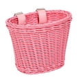 thumbnail image 4 of jinwen Kids Handlebar Bike Basket Imitation Rattan Handmade Basket Simple and Pink, 4 of 9