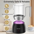 thumbnail image 2 of Secura Detachable Milk Frother and Steamer, 17oz Electric Milk Warmer 4-in-1 Hot/Cold Foam Maker for Latte, Cappuccinos, Macchiato, Hot Chocolate, 2 of 8