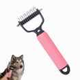 thumbnail image 4 of Olilia Pet Grooming Brush ，Fine-Tooth Comb, Pet Brush ，Anti-Slip Grip，Easily Detangle Tangled Fur, Suitable for Cats and Dogs (Pink, Small)., 4 of 7