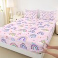 thumbnail image 3 of Homewish Kawaii Rainbow 4 Pieces Queen Sheet Sets for Teens Boys Girls,Dreamy Princess Ultra Soft Flat Sheet,Cute Gradient Ombre Queen Fitted Sheet,Lightweight Room Decor, 3 of 7