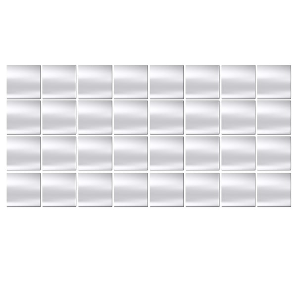 Advancent Paquete de 32 pegatinas de espejo, superficie lisa Flexible cuadrada pequeña, decoración de pasillo autoadhesiva para decoración de fondo del Decoración del hogar Advancent HA012035-00