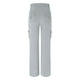 thumbnail image 5 of BOOMILK Cargo Pants for Women Elastic High Waisted Solid Color Casual Wide Leg Pants Plus Size Joggers Yoga Trousers With Pockets Gray, 5 of 8