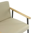 thumbnail image 6 of Christopher Knight Home Mid-Century Modern 26" Counter Height Stools, Metal Frame, Wood Armrests, Khaki Cushion, Set of 2, 6 of 8