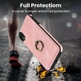 thumbnail image 2 of Fit for Apple iPhone XR Case with Card Pocket 360° Rotatable Ring Holder Kickstand, Shockproof Drop Resistant PU Leather Soft TPU Back Protective Phone Case For iPhone XR, Pink, 2 of 8