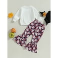 thumbnail image 5 of Toddler Baby Girl Halloween Outfit 9M 12M 18M 24M 3Y 4Y Ghost Long Sleeve Sweatshirts Top Pants Halloween Fall Clothes 2Pcs, 5 of 9