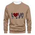 thumbnail image 4 of Elvqul Long Sleeve Sweatshirts for Men Crewneck Tall Graphic No Hood Mens Sweatshirts Khaki, 4 of 4