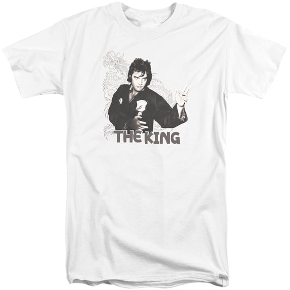 Elvis Presley Fighting King S/S Adult Tall White
