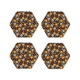 thumbnail image 2 of Kll Hexagon Drink Coasters Set Of 4,Pu Leather Absorbent Coasters Set Decorative Coffee Cup Coasters Housewarming Gift For Home Decor-Skulls, 2 of 9