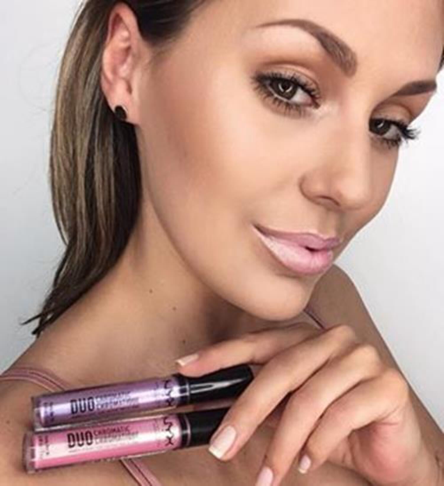 NYX Professional Makeup Duo Chromatic Lip Gloss, Day Club