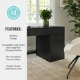 thumbnail image 6 of Martha Stewart Home Office Modular Single-Drawer Desk with 3 Drawer File Cabinet in Black with Oil Rubbed Bronze Hardware, 6 of 10
