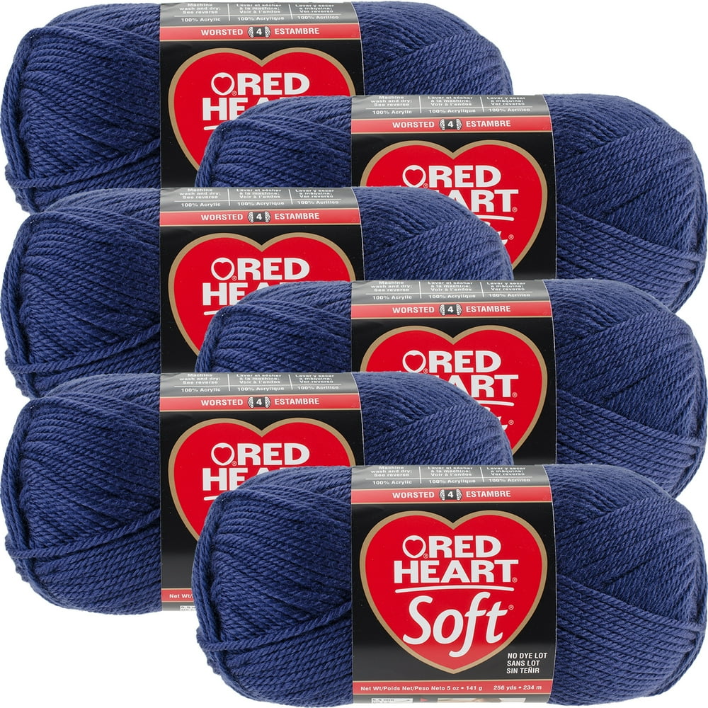 Red Heart Soft YarnNavy, Multipack Of 6