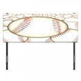 thumbnail image 3 of Baseball Headboard, Pattern of Baseball Balls Background Home Run Rules of the Game Success Score Print, Upholstered Decorative Metal Bed Headboard with Memory Foam, Full Size, Cream Red, by Ambesonne, 3 of 4