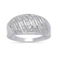 thumbnail image 2 of Jewelili Sterling Silver with 1/2 Cttw Natural White Baguette Shape Diamond Ring, Size 8, 2 of 6
