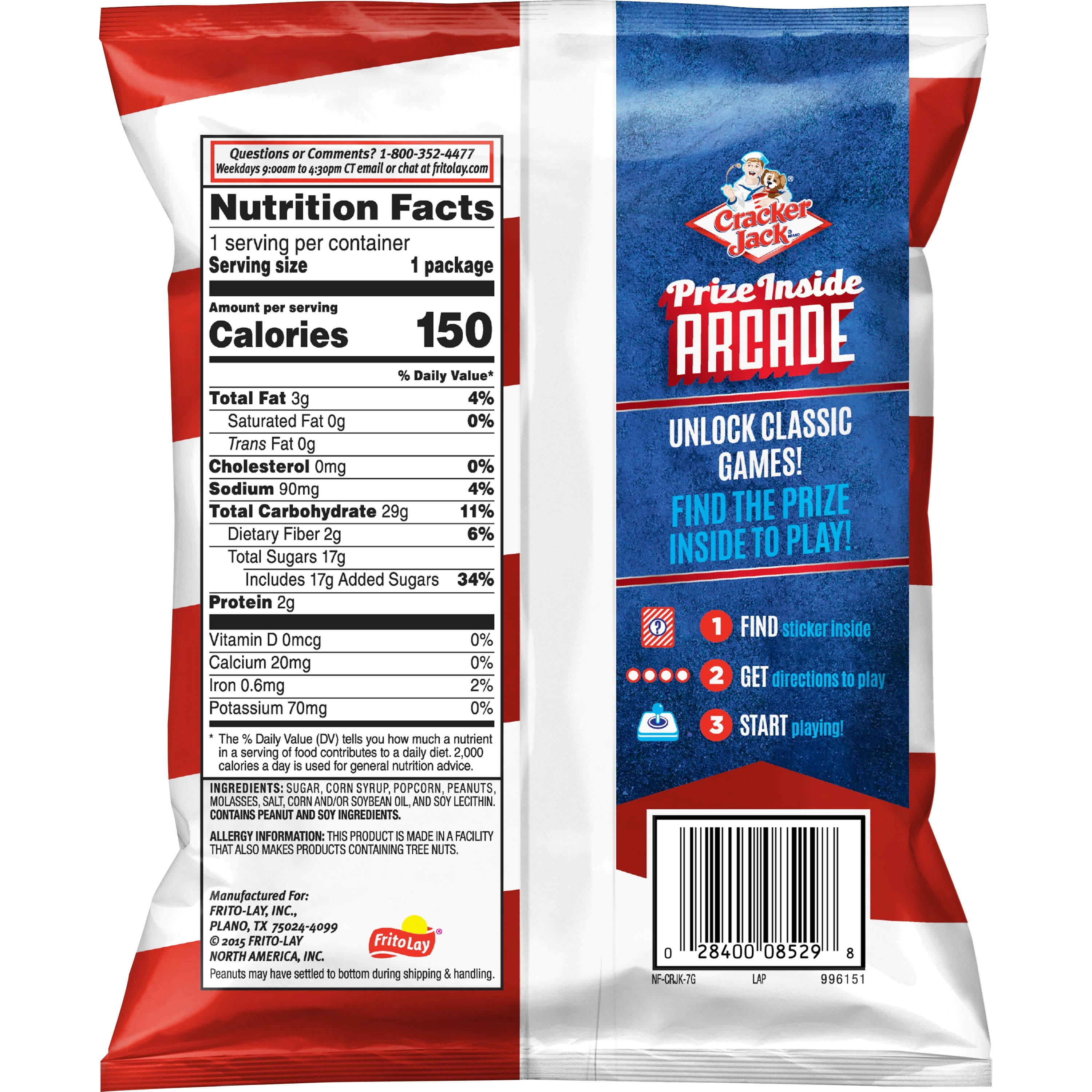 Cracker Jack Caramel Coated Popcorn & Peanuts, 1.25 oz Bags, 30 Count