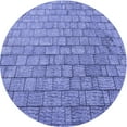 thumbnail image 1 of Ahgly Company Machine Washable Indoor Round Transitional Denim Blue Area Rugs, 4' Round, 1 of 7