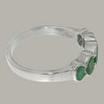 thumbnail image 4 of LBG British Made Solid 9k White Gold Natural Emerald Womens Band Ring - 33 size options - Size 12, 4 of 6