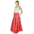 thumbnail image 3 of Bimba Jupe Longue Évasée en Coton pour Femmes Boho Maxi Bas Taille Élastique Vêtements, 3 of 7
