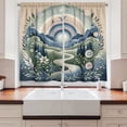 thumbnail image 2 of Ambesonne Boho Nature Kitchen Curtains, Mountains Flowers Path, 55"x30", Slate Blue Reseda Green, 2 of 3