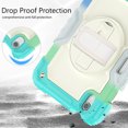 thumbnail image 7 of Case for iPad Mini 7 A17 Pro 2024/Mini 6 2021 8.3 Inch 7th/6th Gen with Screen Protector, 360 Degree Rotating Kickstand Hand Strap Shockproof Cover with Shoulder Strap, Rainbow Blue, 7 of 7