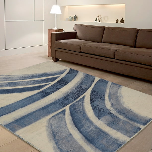 RugSmith Compass Slate Contemporary Modern Area Rug 5 6 X 8 6 