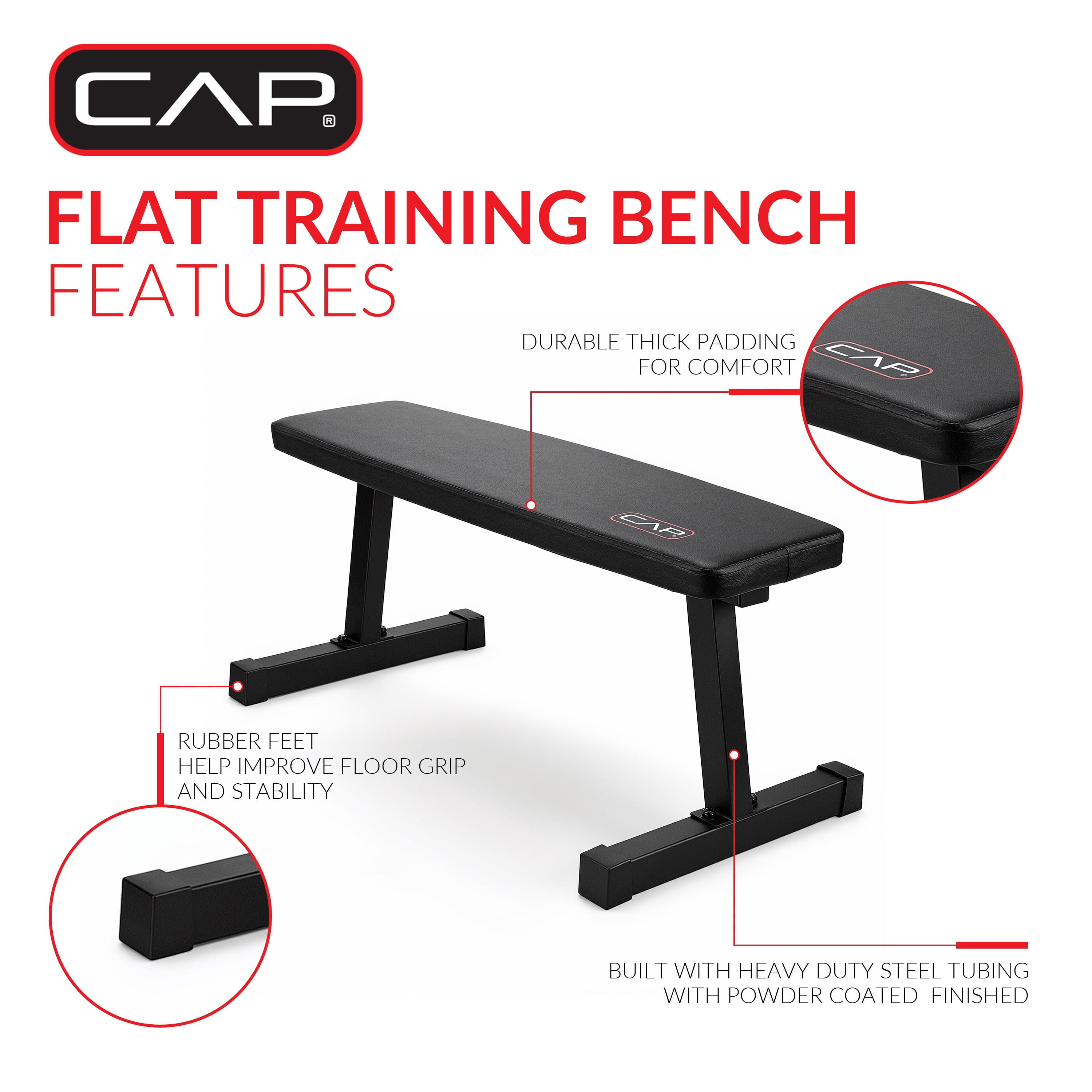 CAP Universal Flat Weight Bench, Black