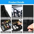 thumbnail image 4 of WiseWater Travel Makeup Bag with Dividers, Cosmetic Bag Train Case Makeup Brush Organizer with Strap, Portable, Black, 4 of 7