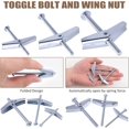 thumbnail image 4 of shiyou-60 Pieces Heavy Duty Toggle Bolt and Wing Nut Assortment Kit, 1/8 Inch, 3/16Inch, 1/4Inch Perfect for Hanging Heavy Items on Drywall Inserted Bolt Wing Nuts, 4 of 4