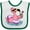 White and Green, variant on Inktastic Flamingo with Sunglasses Pool Float and Drink Boys or Girls Baby Bib