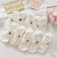 thumbnail image 2 of Nouvelles Chaussettes Invisibles Brodées Ours Fleur Strar Lune Squirrel Coton Blanc Mode Été, 2 of 6