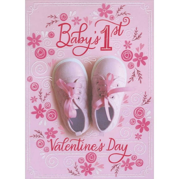 Baby's 1st Valentine's Day Greeting Card w/Envelope (Girl)