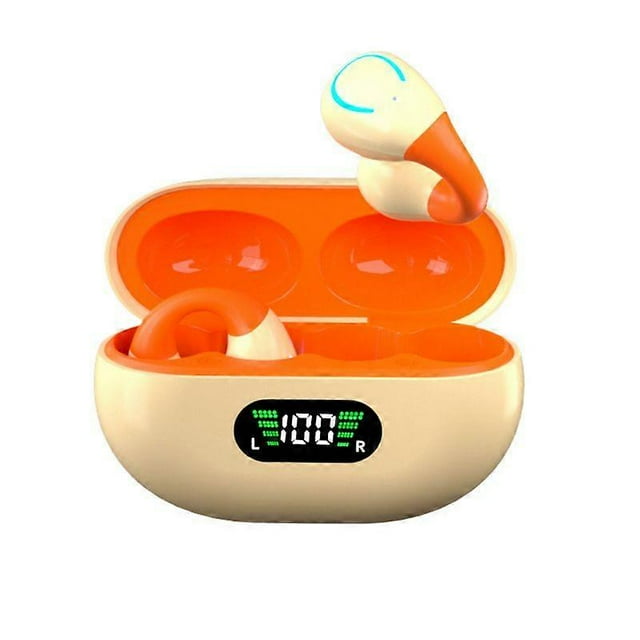 New outdoor sports ear clip, high fidelity stereo earphones, ear clip earphones with LED digital display charging box wireless 5.3 earphones