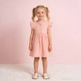 thumbnail image 6 of Splozh Toddler Girl Dresses 2T 3T 4T 5T 6T 7T Toddler Fall Dress with Bag Girls Ruffle Dress Casual Summer Clothes for Baby Girls,Pink,2-3 Years, 6 of 9