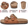 thumbnail image 3 of Alpine Swiss Mens Double Strap Slide Sandals with EVA Sole - Flat Casual Comfort Shoes, Brown, 3 of 8