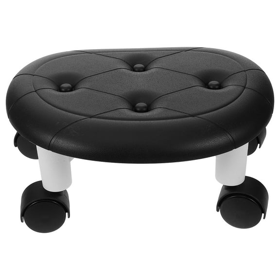 Voiceine Low Stool with Wheels Swivel Rolling Stool Indoor Small Shoe Changing Stool