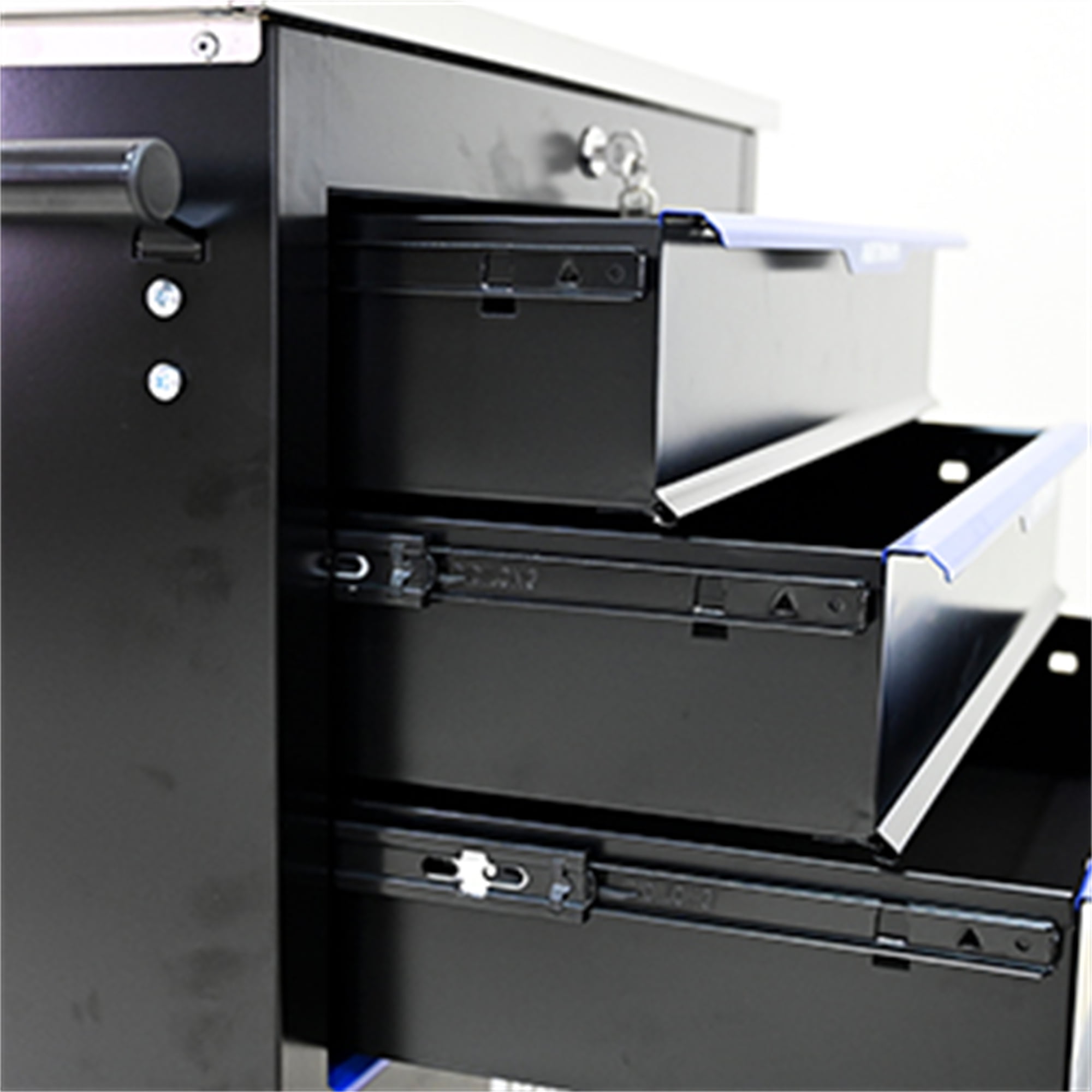Aukfa Composable 25.9 in Tool Chest with 5 Drawers&7 Plastic Storage Box for Workshop Garage, Black