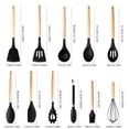 thumbnail image 3 of Silicone Cooking Utensils Set 446 Fahrenheit Degrees Heat Resistant Kitchen Utensils Turner Spatula Spoon Brush Whisk Knife Scissors Kitchen Utensil Gadgets Tools Set with Holder for Nonstick Cookware, 3 of 6