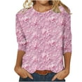 thumbnail image 2 of WJHWSX Tops for Women,Womens Fall Tops,Soft,Crew Neck,Printed,Multicolor,M, 2 of 5