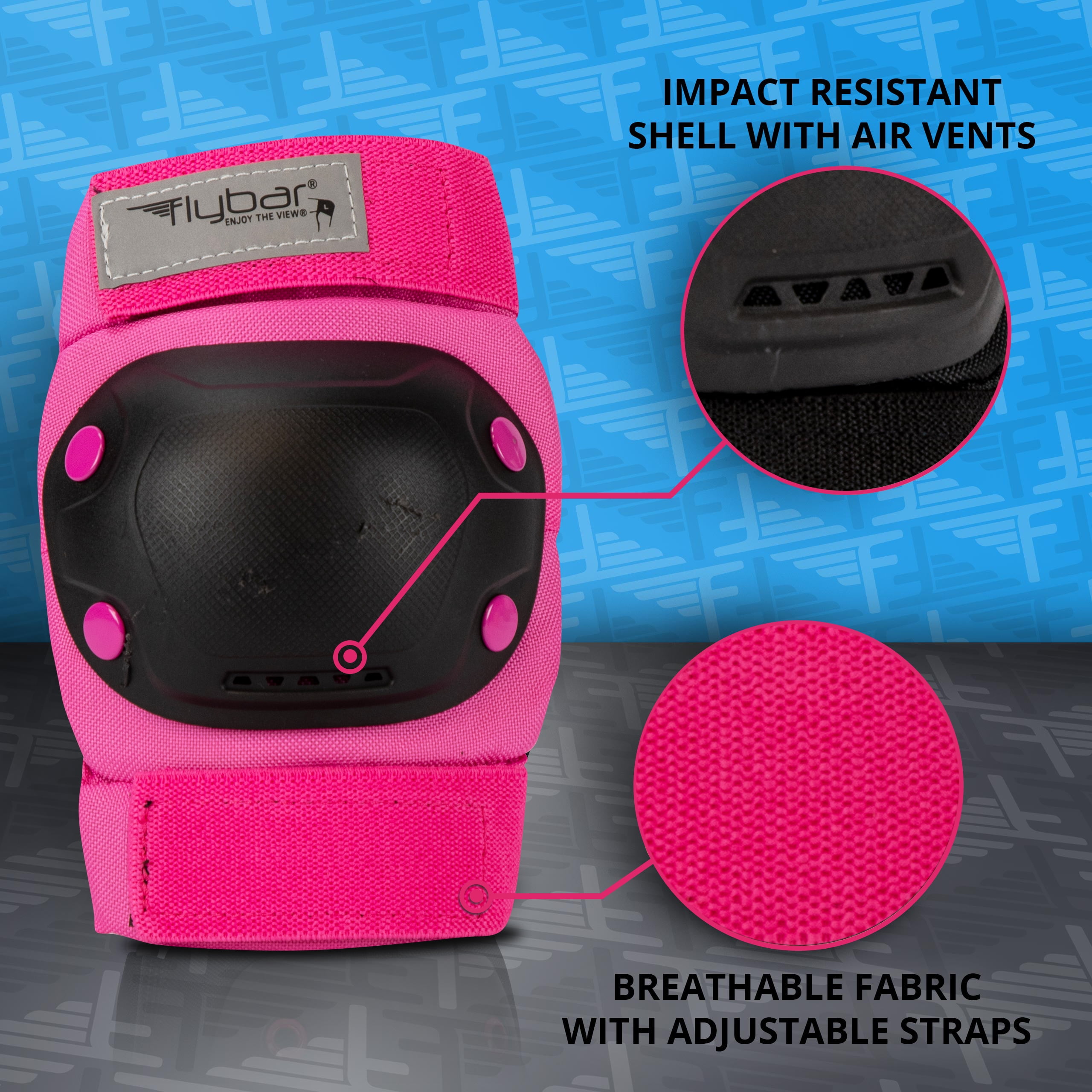 Flybar HV Safety Sports Gear Knee, Elbow and Wrist Pad Set For Kids