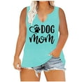 thumbnail image 1 of Birdeem Women Oversize Summer Women Printed Color Dots V Neck Tank Sleeveless Tee Plus Tops, 1 of 6