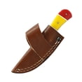 thumbnail image 2 of TheBoneEdge 6" Red & Yellow Resin Handle Damascus Blade Hunting Knife With Sheath, 2 of 2