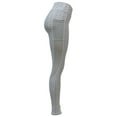 thumbnail image 3 of Xuanfei Women Mesh Splicing Solid Color Bubble High Waist Leggings With Pocket, 3 of 3