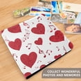 thumbnail image 5 of PU Leather Photo Album with Self-Adhesive Pages Scrapbook DIY Picture Holds 20+ Sheets Red Hearts with Musical Notes, 5 of 9