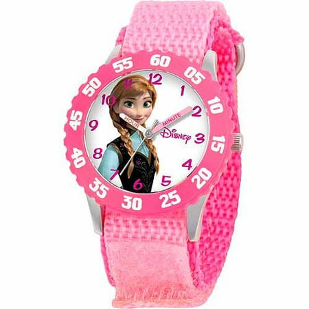 Disney Frozen Anna Girls' Stainless Steel Watch, Pink Strap