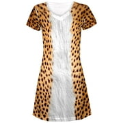 Halloween Cheetah Costume Juniors V-Neck Beach Cover-Up Dress