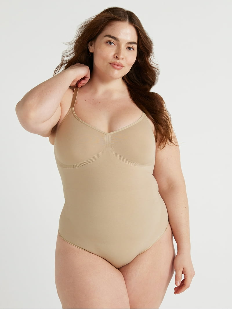 Joyspun Women's Seamless Sculpting Thong Bodysuit Sizes S to 3XL,  360-degree Firm Shaping, Comfortable Fit