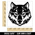 thumbnail image 2 of Realistic Wolf Head Self-Inking Rubber Stamp Ink Stamper - Blue Ink - Large 1-1/2 Inch, 2 of 7