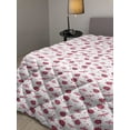 thumbnail image 2 of Ladybugs Down Alternative Comforter, Curving Flower Design Ladybugs and Retro Animals Theme Curlicue Swirls, Microfiber Quilt for All Season, 5 Sizes, Pale Green and Pink, by Ambesonne, 2 of 3