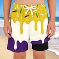 thumbnail image 2 of ibiyuan Swim Trunks Boys with Compression Liner Quick Dry Kids Bathing Suits Drawstring Waist Board Shorts Printed Biker Shorts Soft Surf Swimwear, 2 of 5