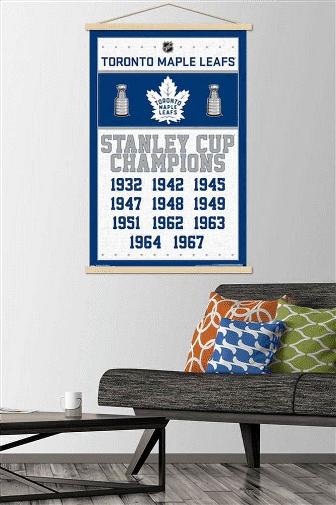 NHL Toronto Maple Leafs - Champions 16 Wall Poster with Wooden Magnetic Frame, 22.375" x 34"