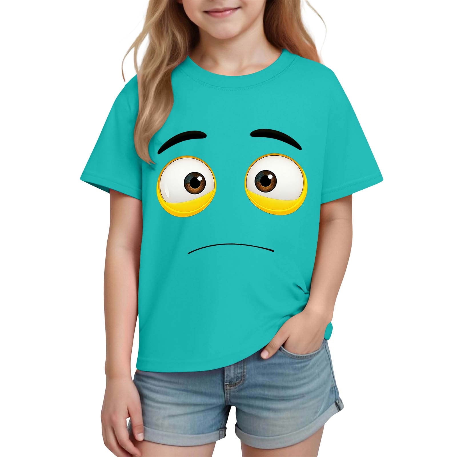 Eltusu Cotton T-Shirts for Boys Cute Summer Funny Crew Neck Grphic Tee with Short Sleeve Mint Green Size 9-10 T